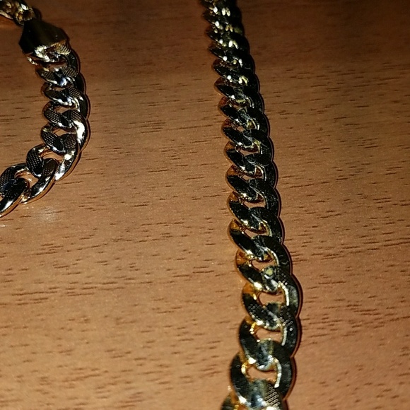 Mens "Titus" Two-Tone Necklace and Bracelet Set - Picture 3 of 4